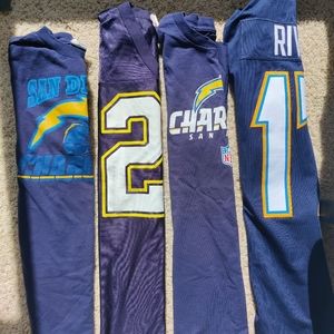 Chargers jersey t shirt bundle xl tomlinson rivers